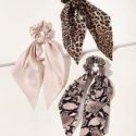 3pcs Leopard & Snakeskin Pattern Scrunchie Scarf