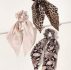 3pcs Leopard & Snakeskin Pattern Scrunchie Scarf