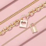 3pcs Lock Decor Chain Necklace