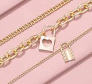 3pcs Lock Decor Chain Necklace