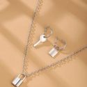 3pcs Lock Decor Jewelry Set