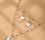 3pcs Lock Decor Jewelry Set