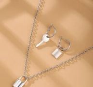 3pcs Lock Decor Jewelry Set