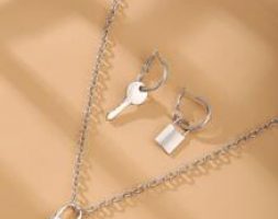 3pcs Lock Decor Jewelry Set