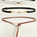 3pcs PU Leather Skinny Belt