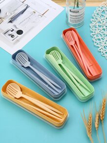 3pcs Random Cutlery Set & 1pc Box