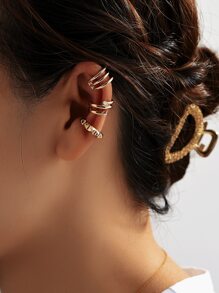 3pcs Rhinestone Decor Ear Cuff