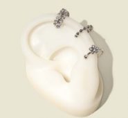 3pcs Rhinestone Flower Decor Ear Cuff