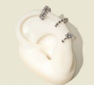 3pcs Rhinestone Flower Decor Ear Cuff