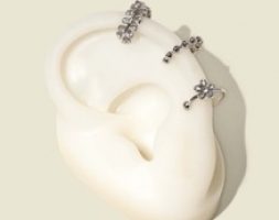 3pcs Rhinestone Flower Decor Ear Cuff