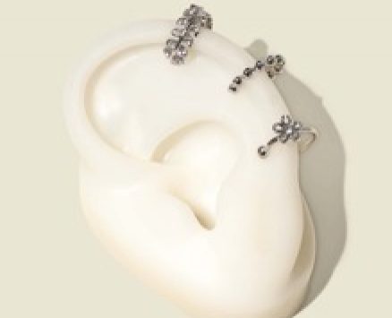 3pcs Rhinestone Flower Decor Ear Cuff