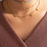 3pcs Rhinestone Star Charm Choker