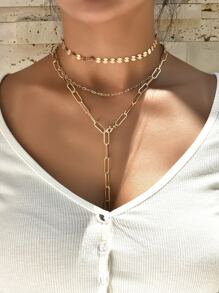 3pcs Simple Chain Necklace