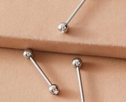 3pcs Simple Geometric Design Lip Stud