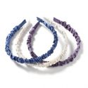 3pcs Solid Ruched Headband