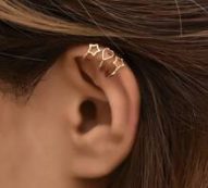 3pcs Star & Heart Design Ear Cuff