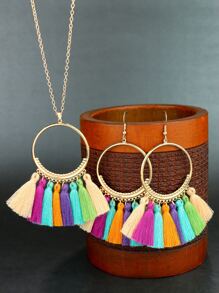 3pcs Tassel Decor Jewelry Set