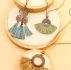 3pcs Tassel Round Charm Necklace