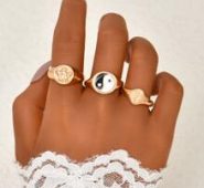 3pcs Yin & Yang Decor Ring
