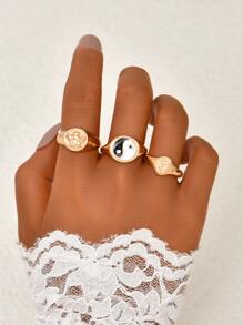 3pcs Yin & Yang Decor Ring