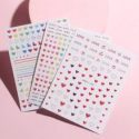 3sheets Heart Pattern Nail Art Sticker