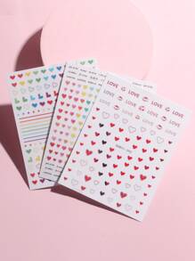 3sheets Heart Pattern Nail Art Sticker