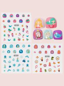 3sheets Kids Cartoon Graphic Nail Art Sticker