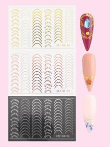 3sheets Line Art Nail Art Sticker