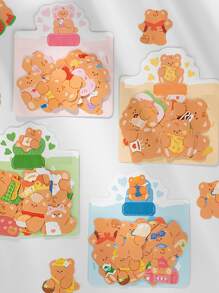 40pcs Cartoon Bear Print Random Sticker