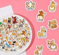 40pcs Cartoon Dog Print Sticker