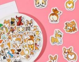 40pcs Cartoon Dog Print Sticker