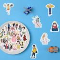 40pcs Cartoon Girl Print Sticker