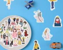 40pcs Cartoon Girl Print Sticker