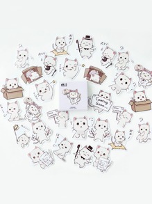 45pcs Cartoon Cat Print Sticker