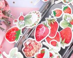 45pcs Strawberry Print Sticker