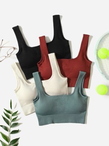 4Pack High Support Seamless Rib-knit Sports Bra