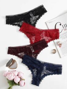 4pack Floral Lace Panty Set