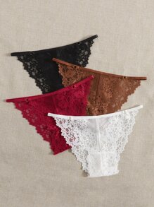 4pack Floral Lace Panty Set