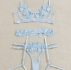 4pack Guipure Lace Garter Lingerie Set With Choker