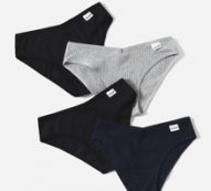 4pack Letter Patched Rib Panty Set