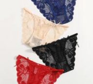 4pack Scallop Trim Floral Lace Panty Set