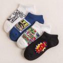 4pairs Guys Letter Graphic Ankle Socks