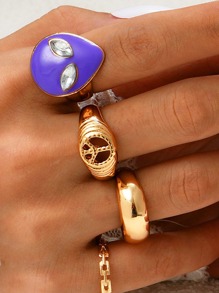 4pcs Alien Decor Ring