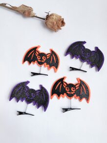 4pcs Bat Graphic Hair Clip