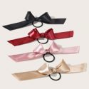 4pcs Bow Knot Decor Hair Tie