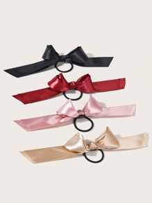 4pcs Bow Knot Decor Hair Tie