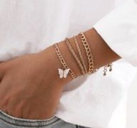 4pcs Butterfly Charm Bracelet