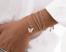 4pcs Butterfly Charm Bracelet
