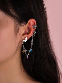 4pcs Butterfly Decor Earrings