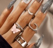 4pcs Butterfly Decor Ring